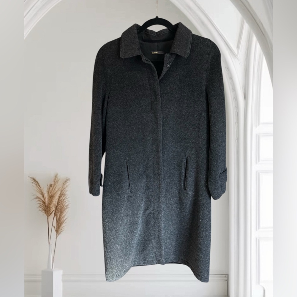JO NO FUI 100% Wool Charcoal Gray Coat EU 42 US M